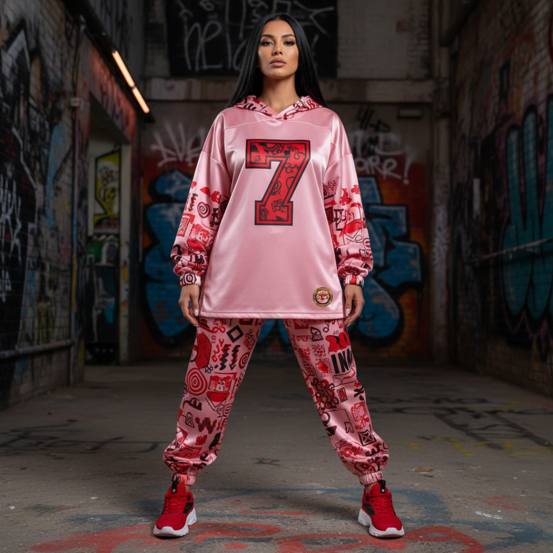 Pink Graffiti Scribbles Women's Quick Dry Sweatpants — Designs By Kiekie Signature Collection