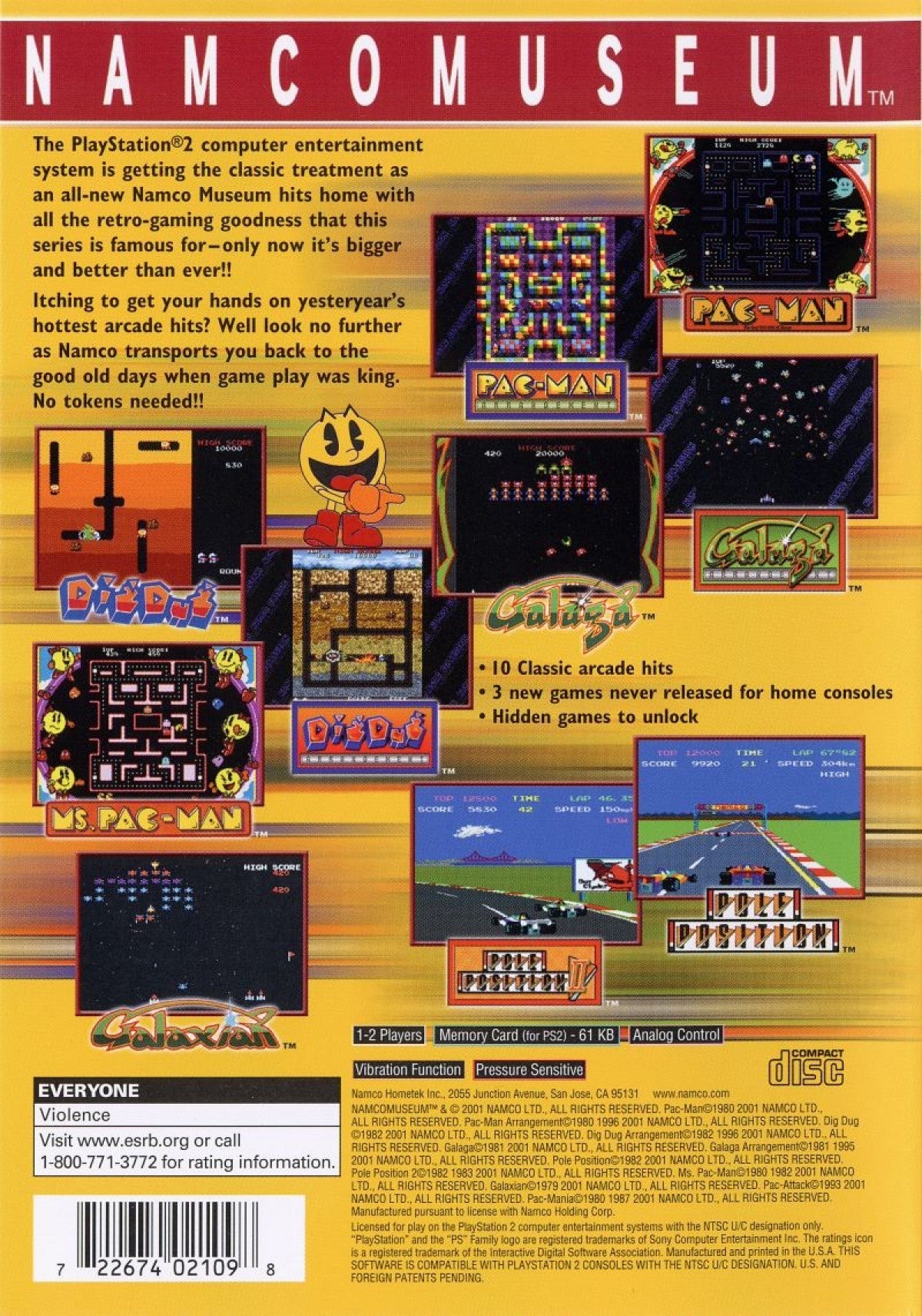 Namco Museum – PlayStation 2 (PS2)
