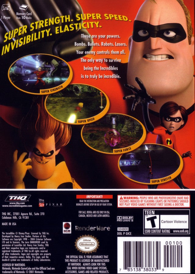 Disney Pixar The Incredibles [Player's Choice] – GameCube (GC)