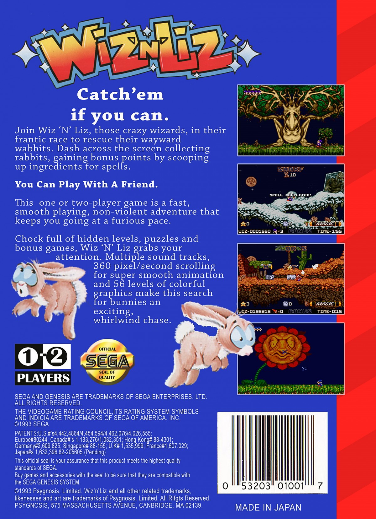 Wiz 'n' Liz – Sega Genesis (GEN)