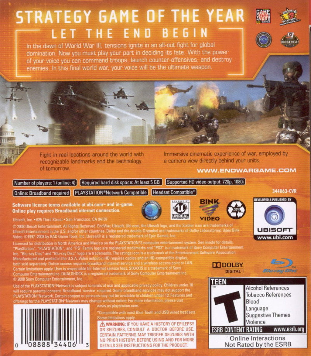 Tom Clancy's End War — PlayStation 3 (PS3)