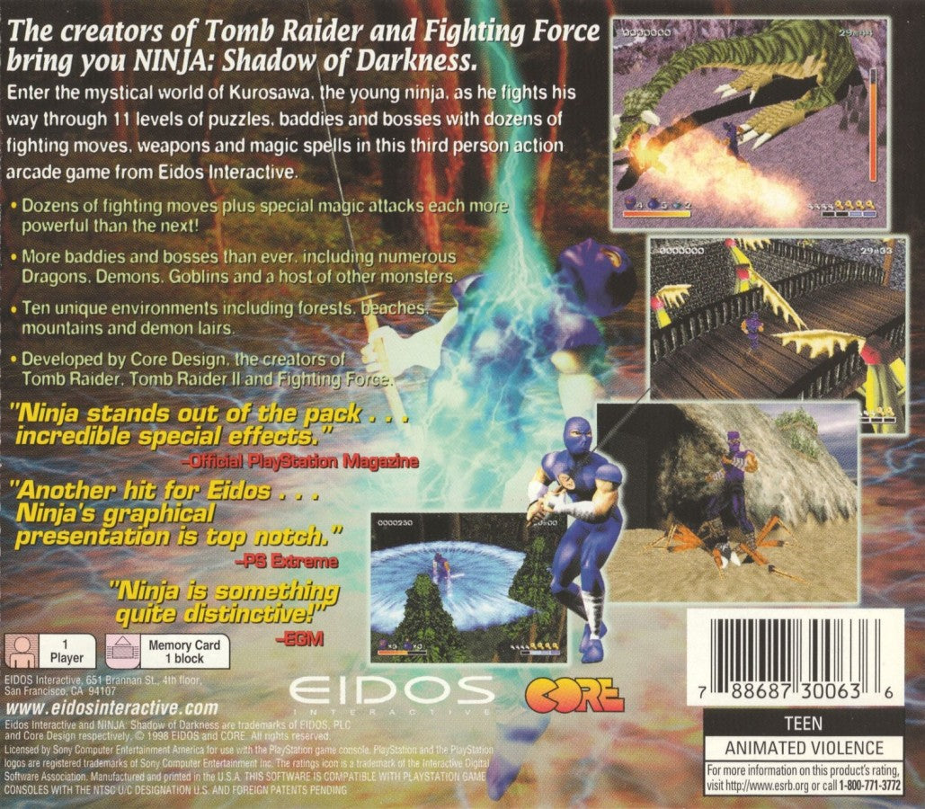 Ninja Shadow of Darkness – PlayStation 1 (PS1)
