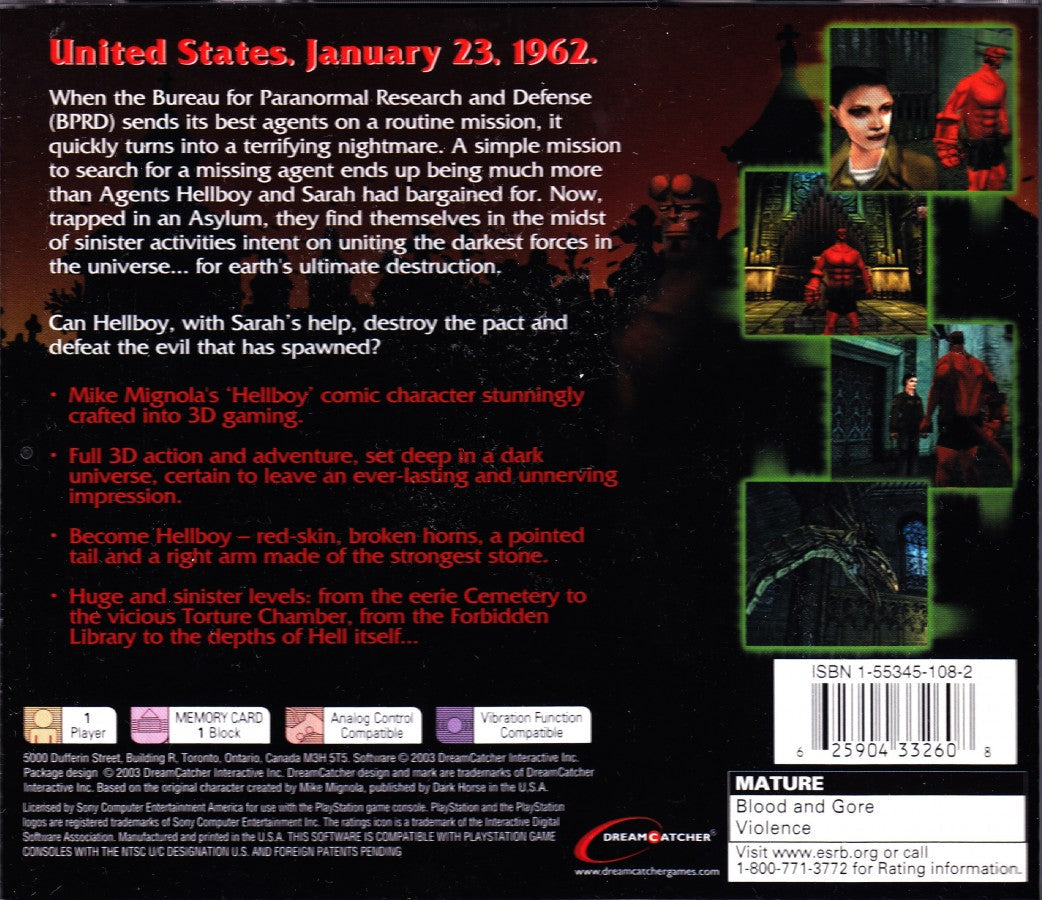 Hellboy Asylum Seeker – PlayStation 1 (PS1)