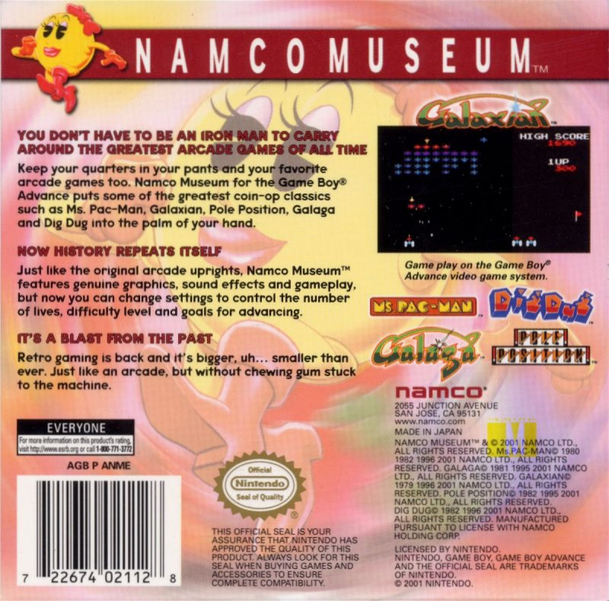 Namco Museum – Game Boy Advance (GBA)