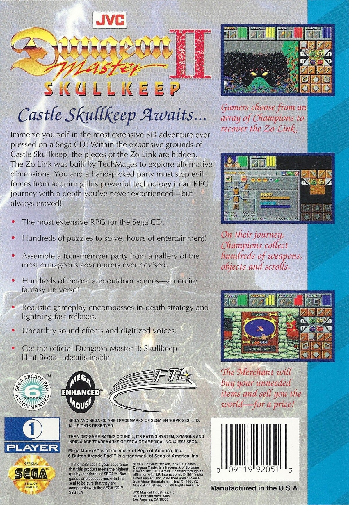 Dungeon Master II: The Legend of Skullkeep – Sega CD (SCD)