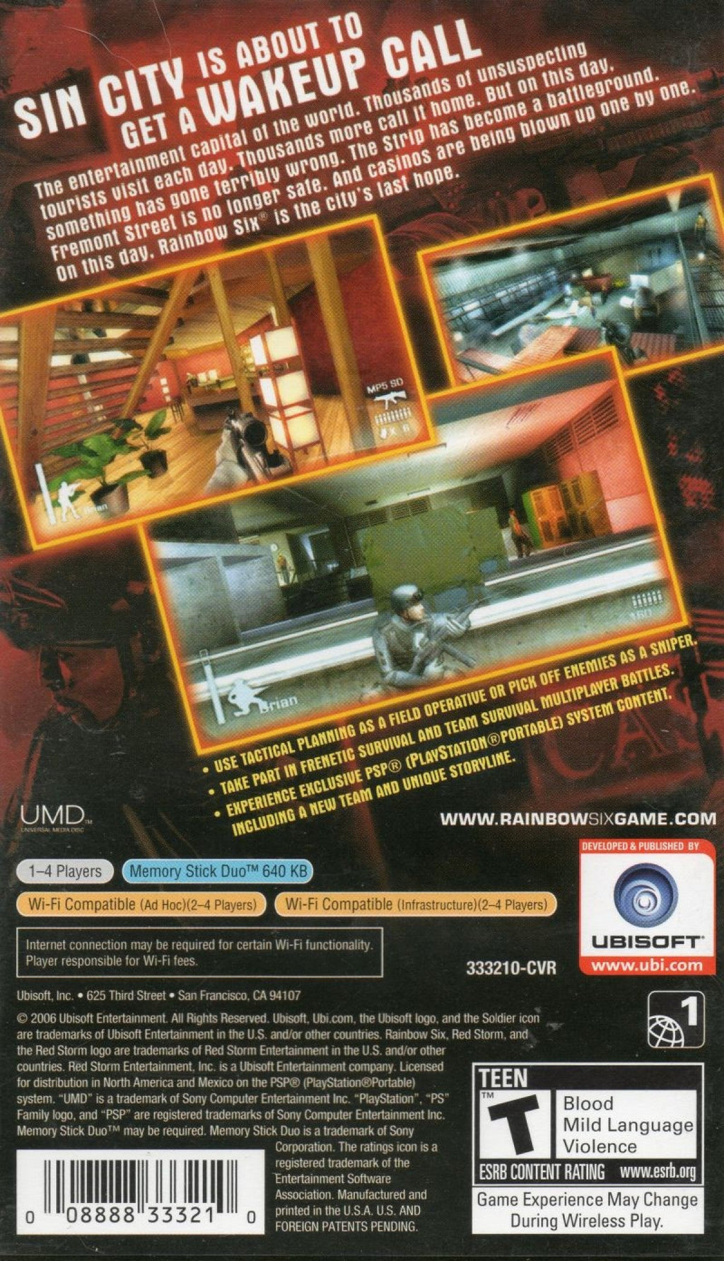 Tom Clancy's Rainbow Six: Vegas – PlayStation Portable (PSP)