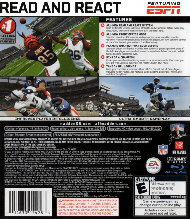 Madden NFL 08 – PlayStation 3 (PS3)