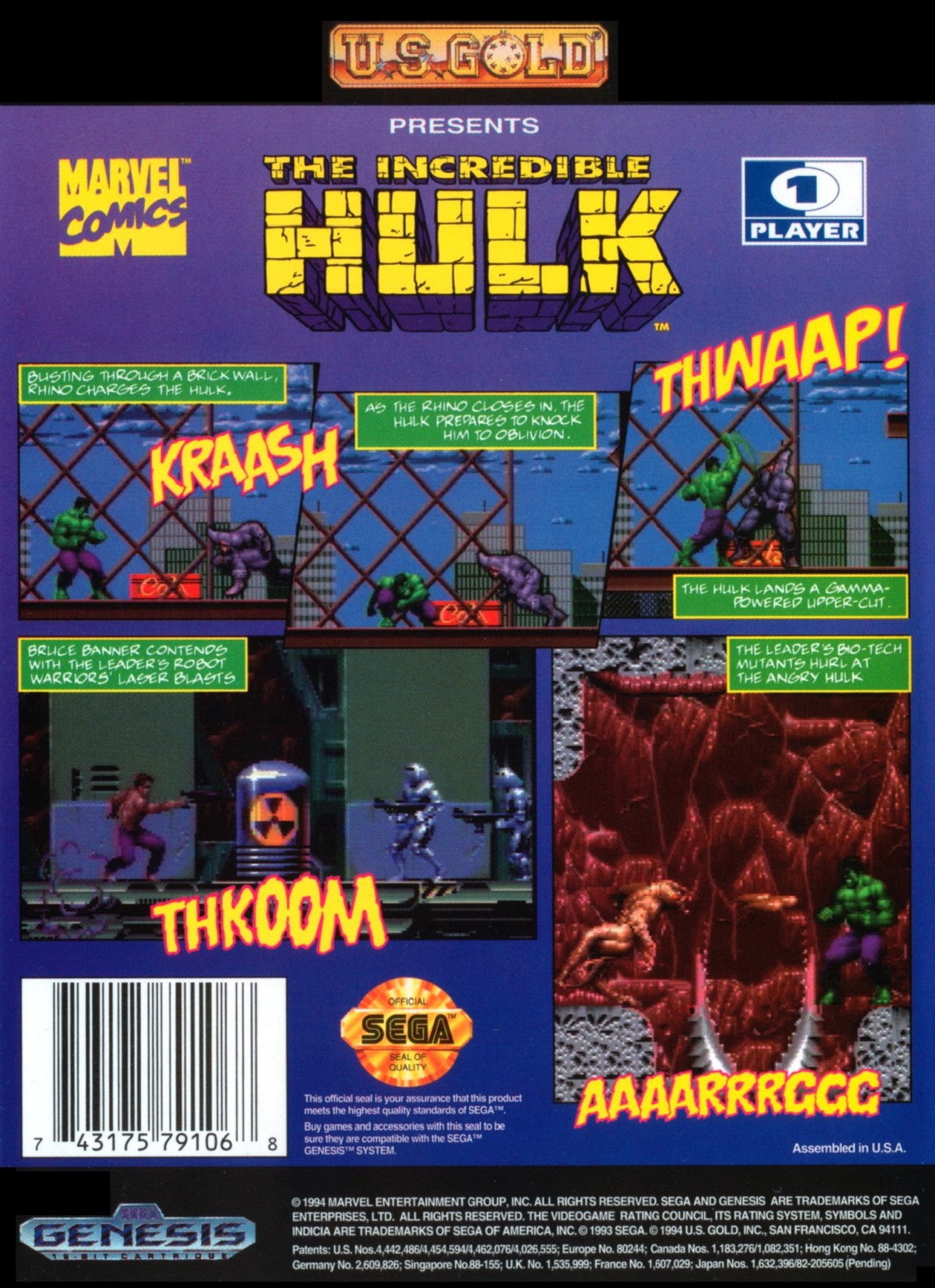 The Incredible Hulk – Sega Genesis (GEN)