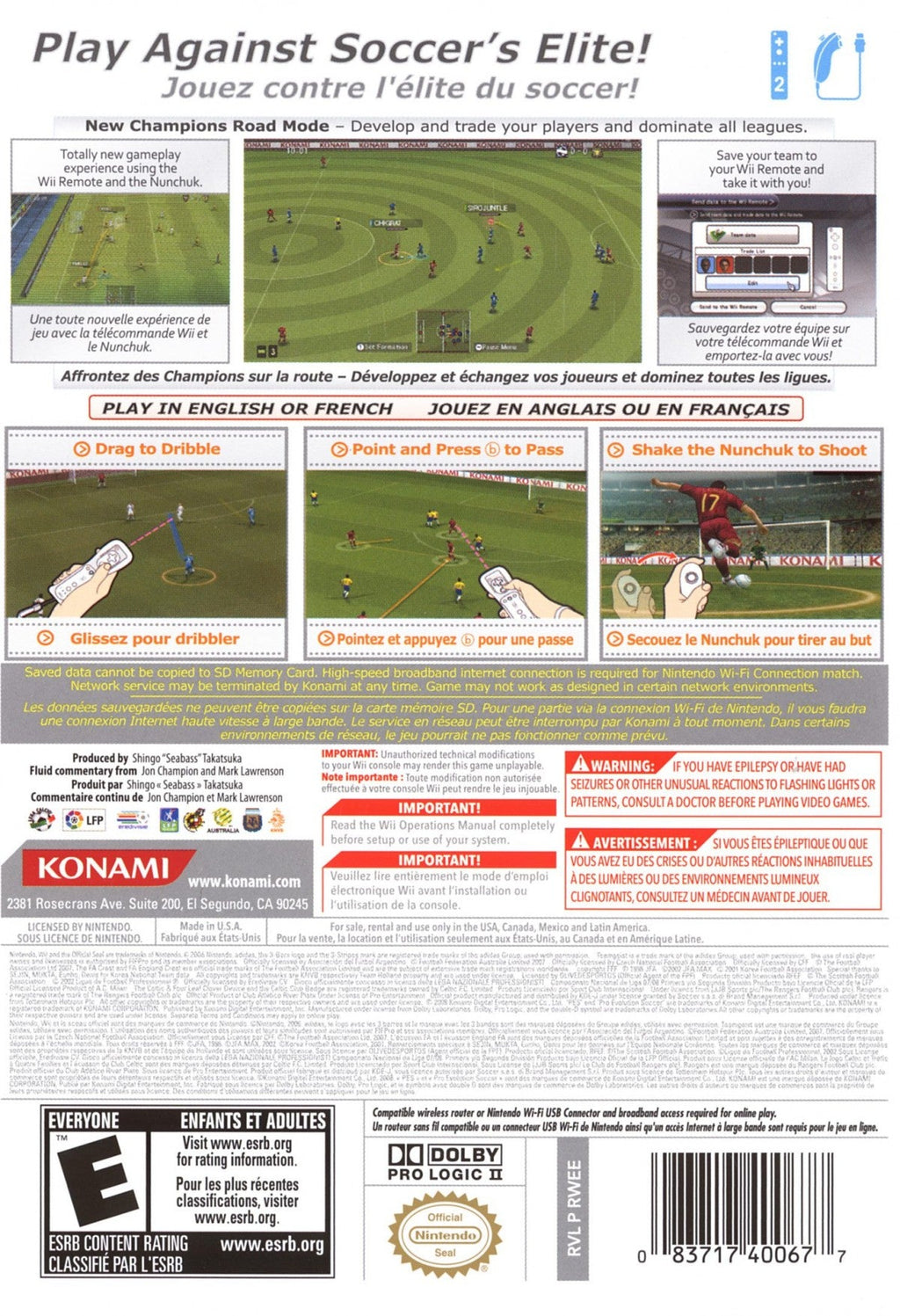 Pro Evolution Soccer 2008 – Nintendo Wii (Wii)