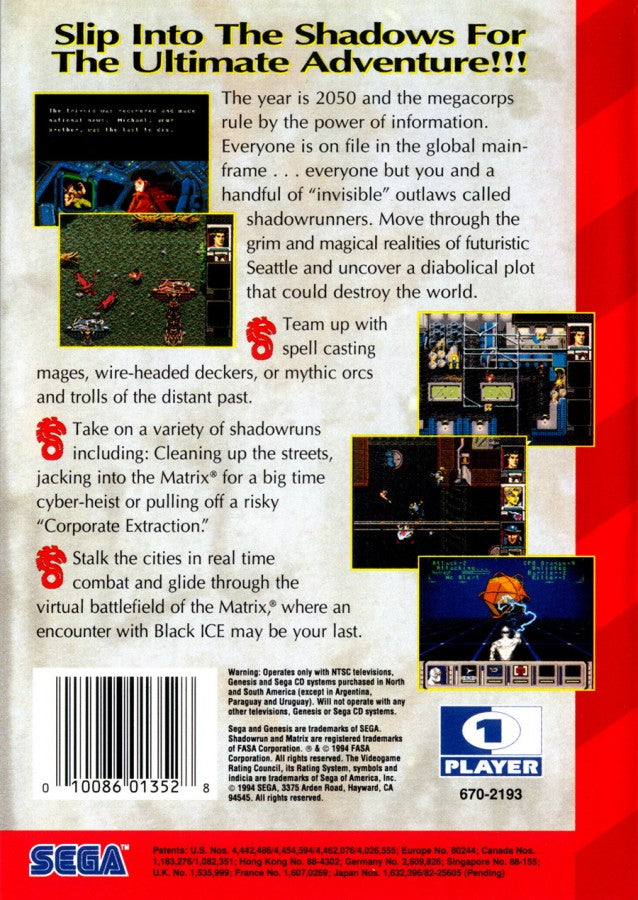 Shadowrun – Sega Genesis (GEN)
