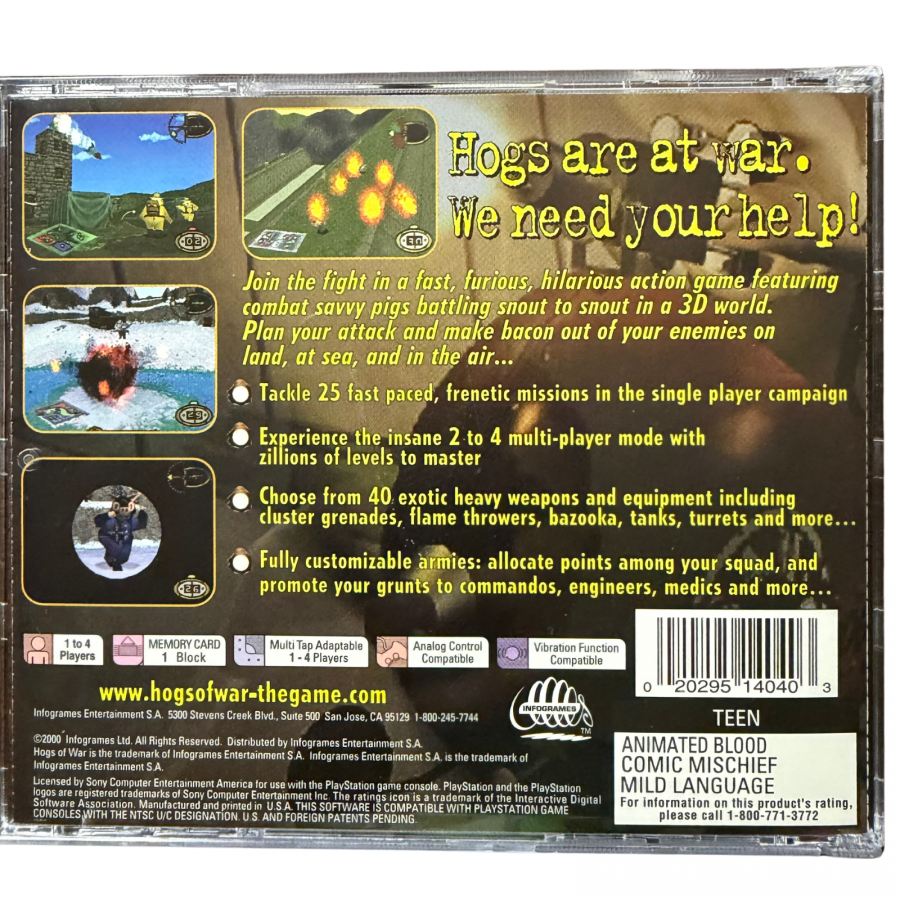 Hogs of War [COMPLETE IN BOX] – PlayStation 1 (PS1)