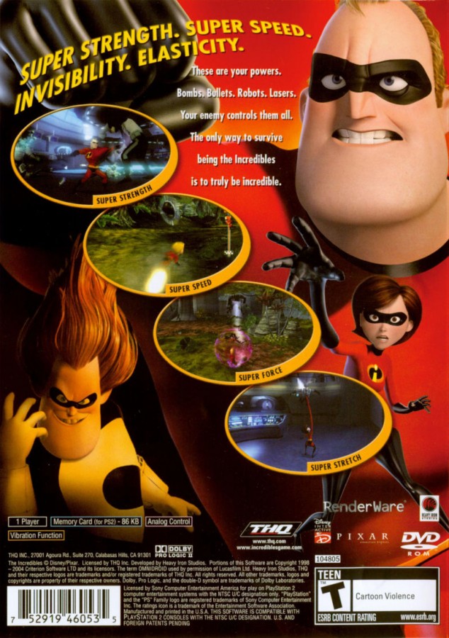 Disney Pixar The Incredibles – PlayStation 2 (PS2)