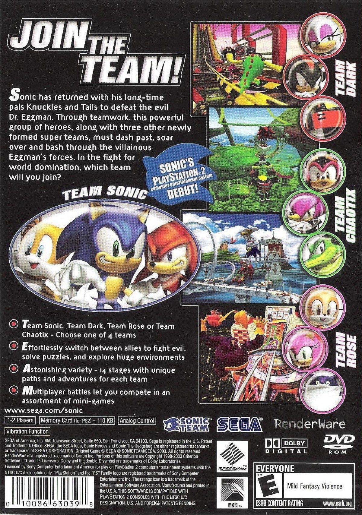 Sonic Heroes [Greatest Hits] – PlayStation 2 (PS2)