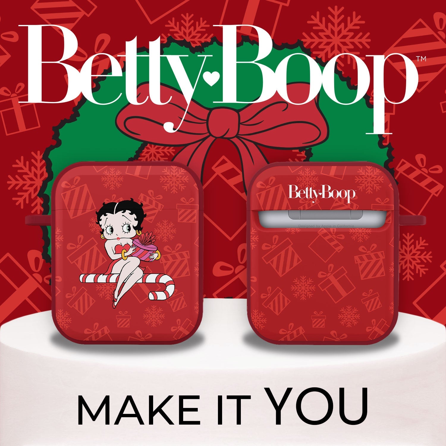 Betty Boop Christmas HDX Apple AirPods Gen 1 & 2 Case Cover