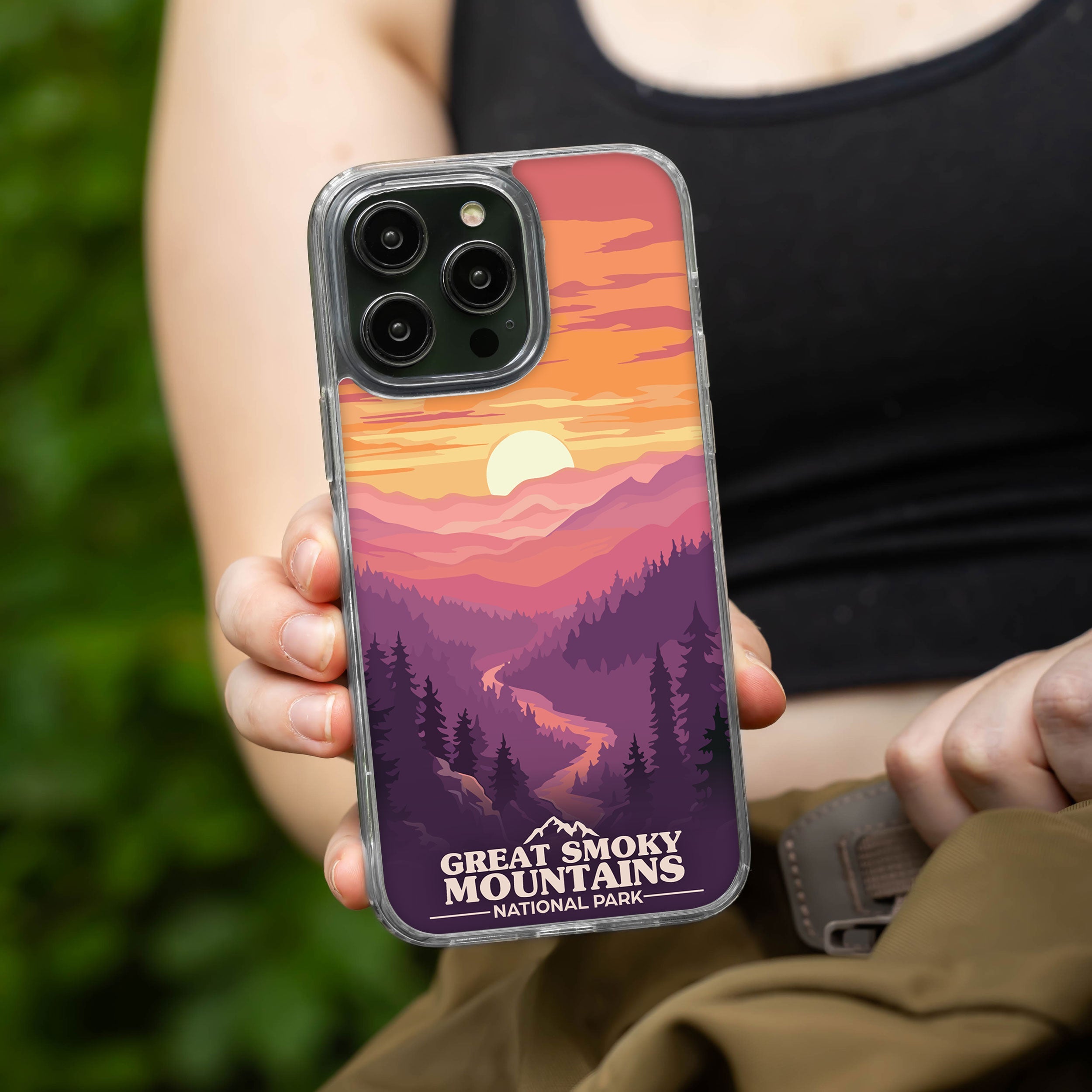 National Parks Great Smoky Mountains HD Apple iPhone 14 Series Mag-Safe Phone Case