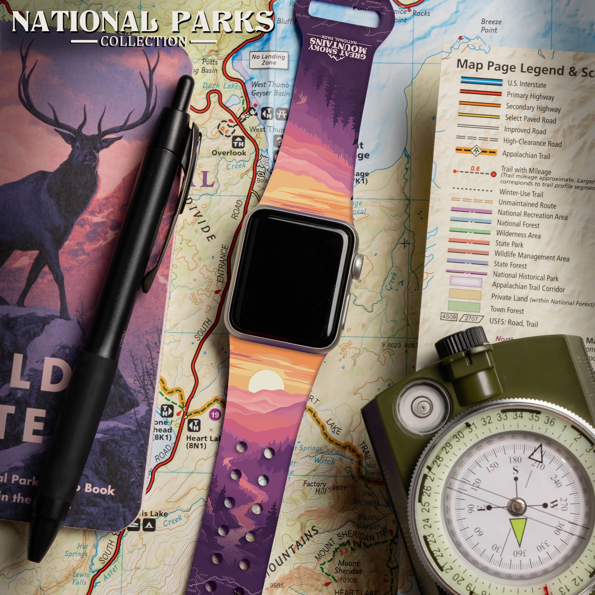National Parks Great Smoky Mountains HD Fitbit Versa 3 & Sense 1 Watch Band