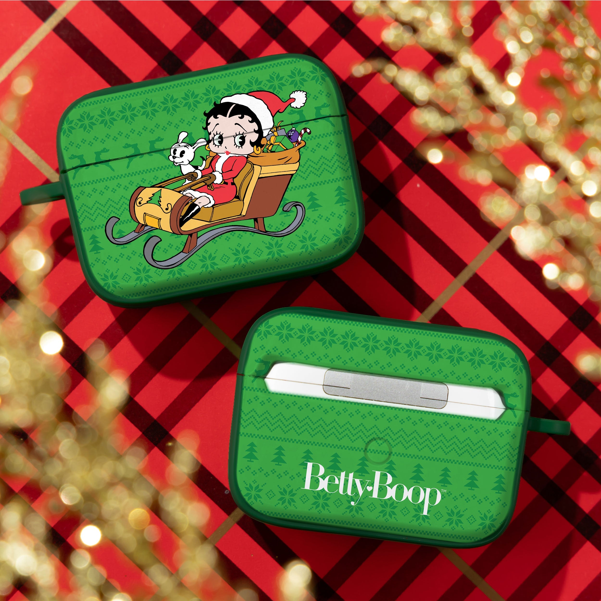 Betty Boop Happy Holidays HDX Apple AirPods Pro 1 & 2 Case Cover