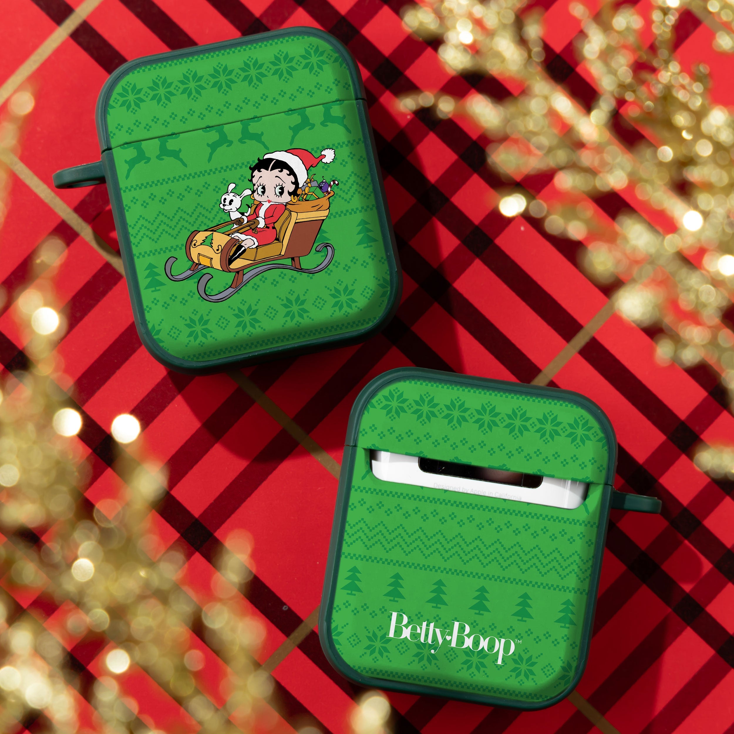 Betty Boop Happy Holidays HDX Apple AirPods Gen 1 & 2 Case Cover