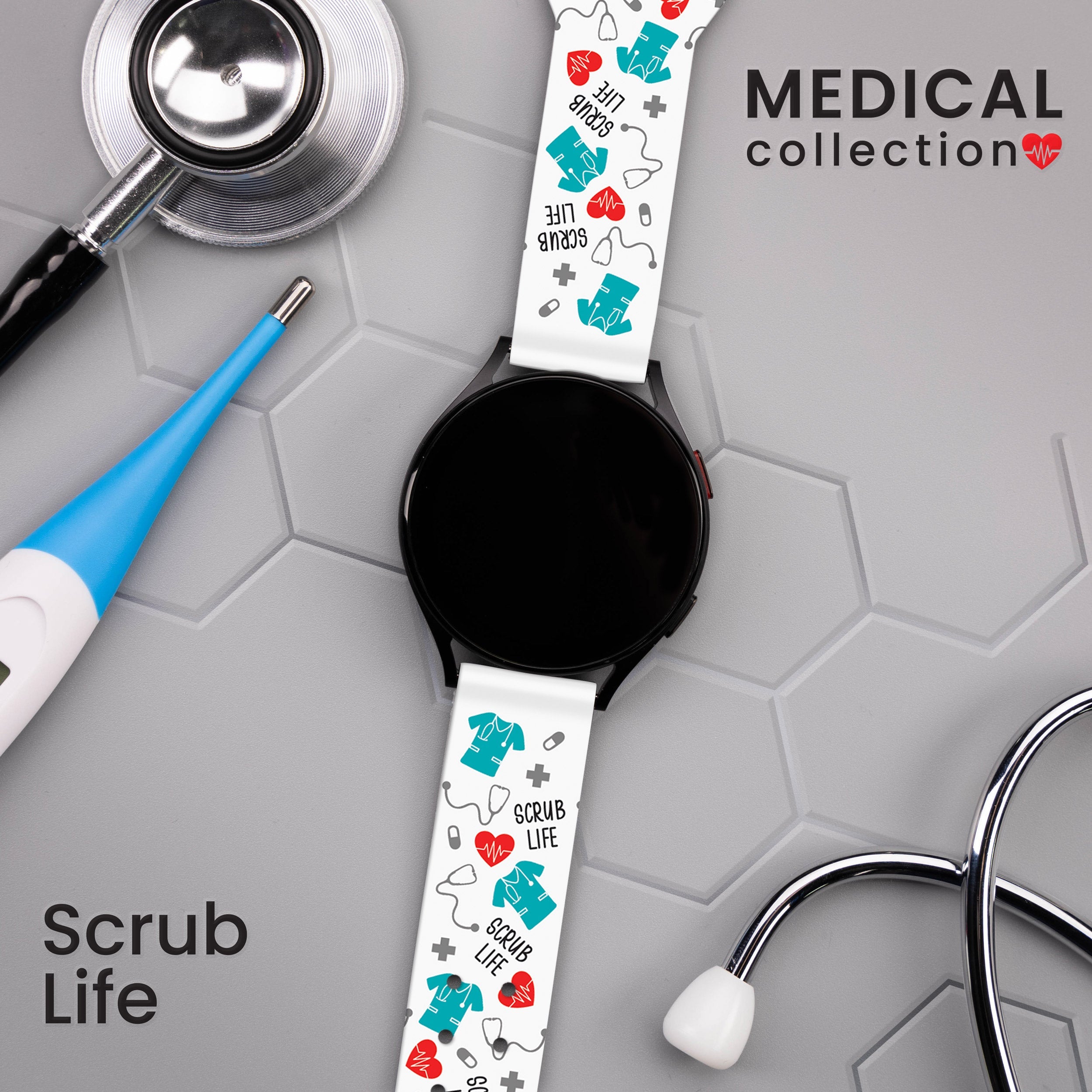 Nursing HD  Watchband for Samsung, Garmin, Fossil, and More for Samsung, Garmin, Fossil, and More