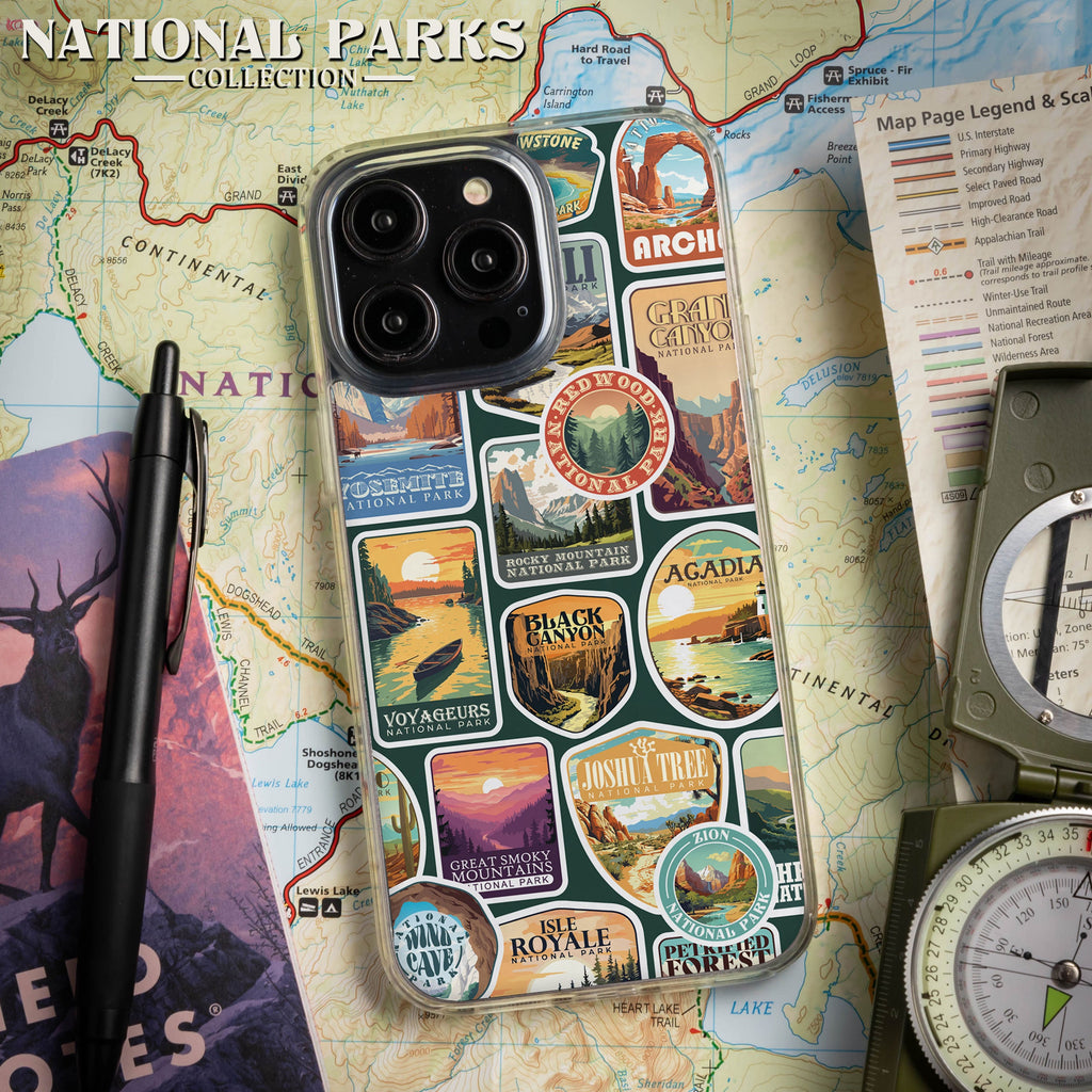 National Parks Stickers HD Apple iPhone 12 Series Mag-Safe Phone Case