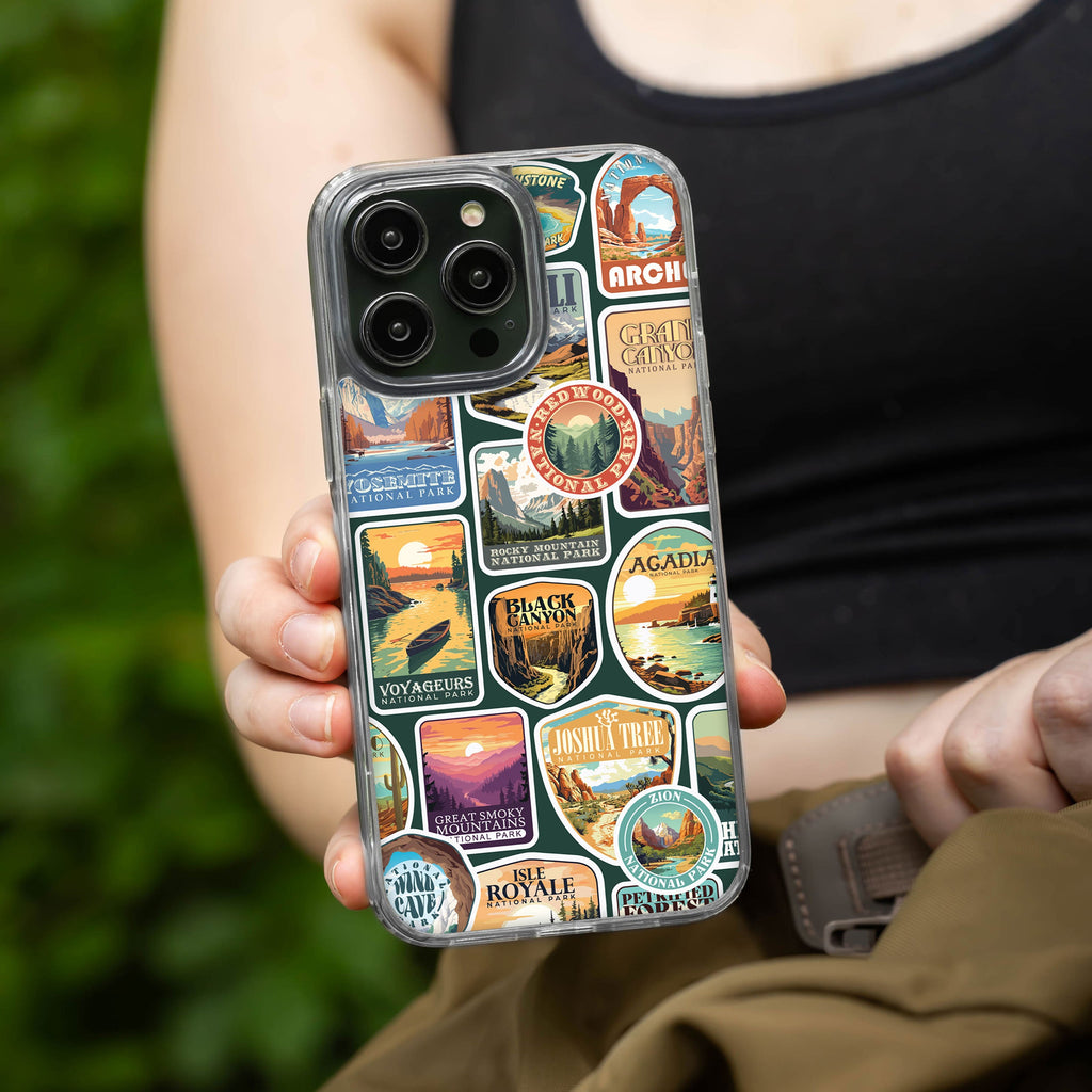 National Parks Stickers HD Apple iPhone 12 Series Mag-Safe Phone Case