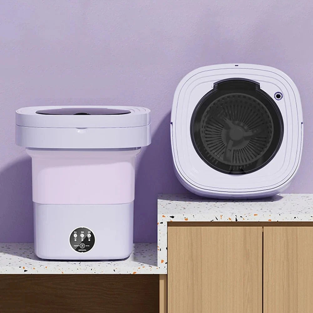 10 L Portable Washing Machine with Timer Folding Washing Machine Laundry Cleaning Washer for Apartment Laundry Camping RV Travel