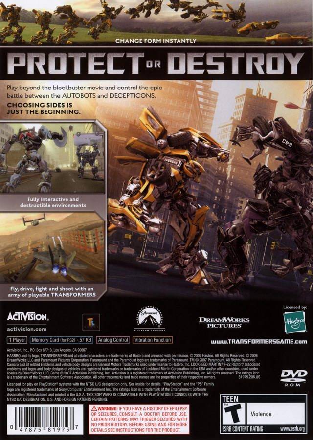 Transformers: The Game [Greatest Hits With Bonus Disc] – PlayStation 2 (PS2)