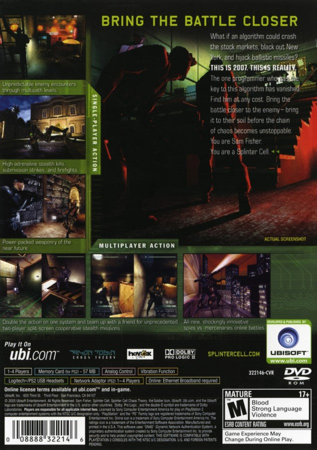 Tom Clancy's Splinter Cell: Chaos Theory – PlayStation 2 (PS2)