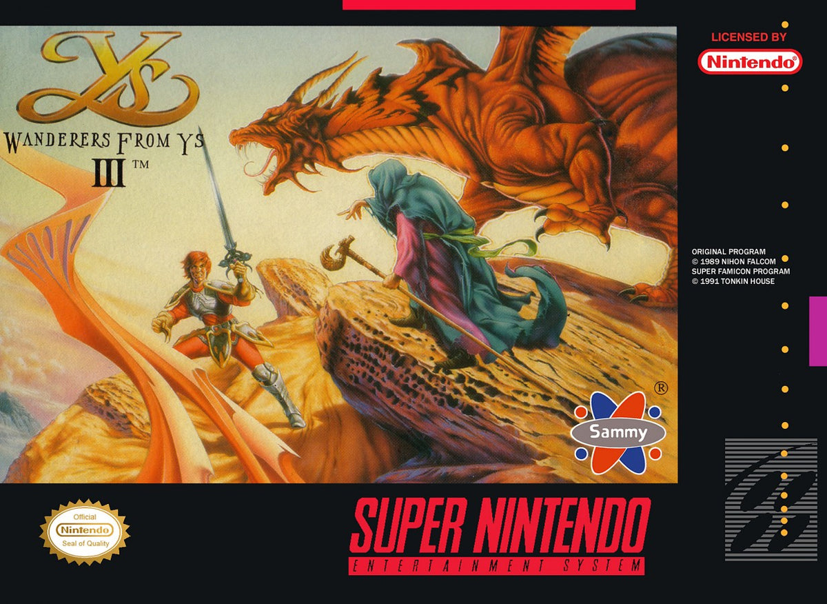 Ys III Wanderers from Ys – Super Nintendo Entertainment System (SNES)