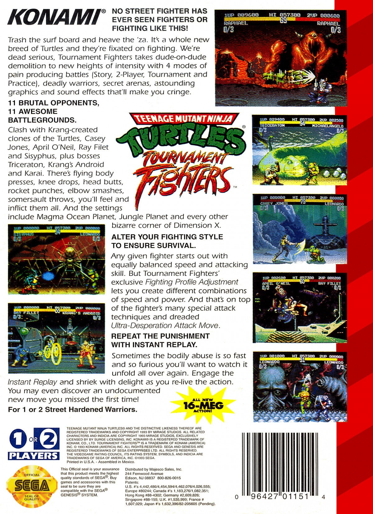 Teenage Mutant Ninja Turtles: Tournament Fighters – Sega Genesis (GEN)