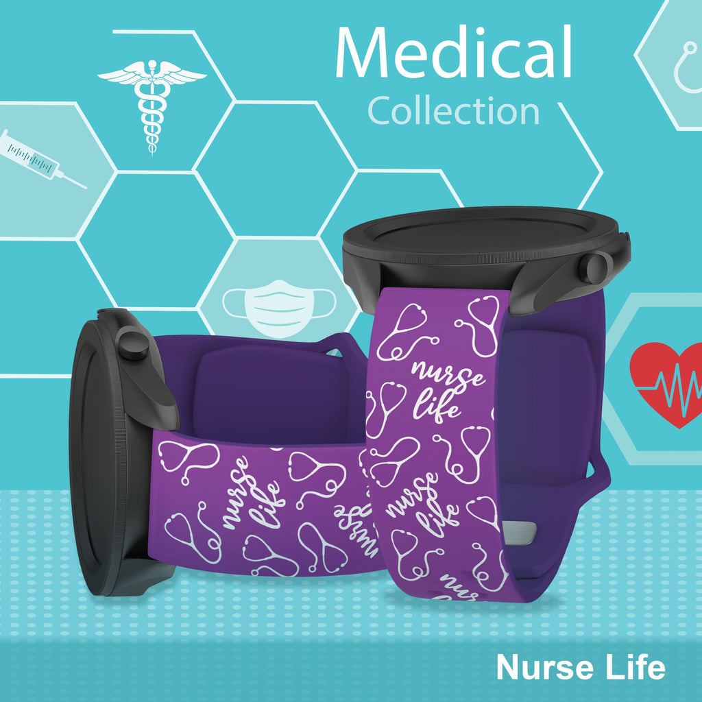 Nursing HD  Watchband for Samsung, Garmin, Fossil, and More for Samsung, Garmin, Fossil, and More