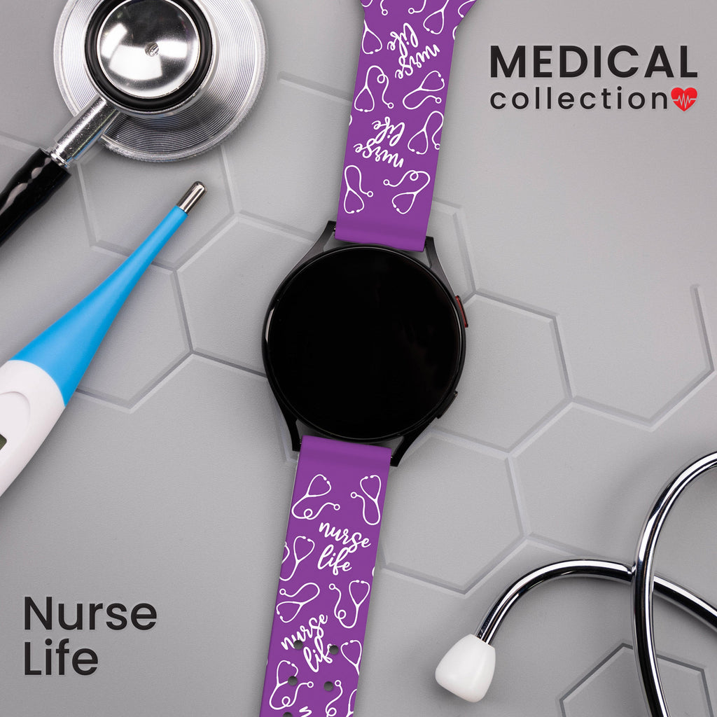 Nursing HD  Watchband for Samsung, Garmin, Fossil, and More for Samsung, Garmin, Fossil, and More
