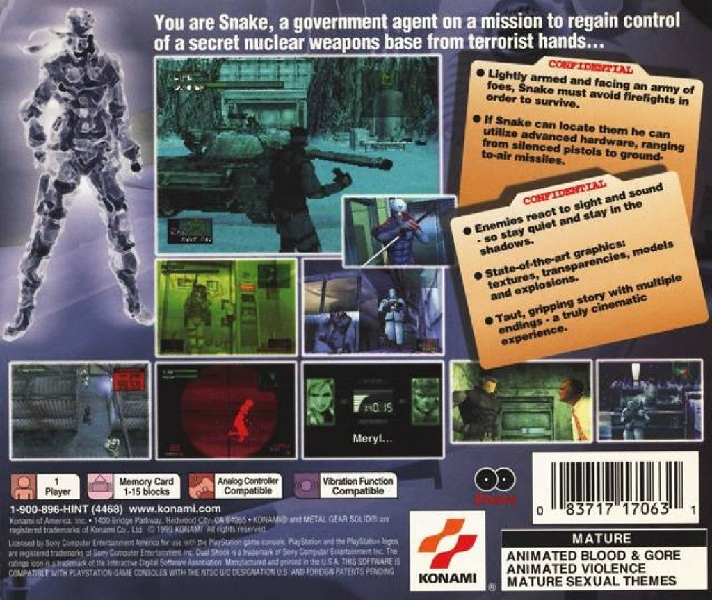 Metal Gear Solid [Greatest Hits] – PlayStation 1 (PS1)
