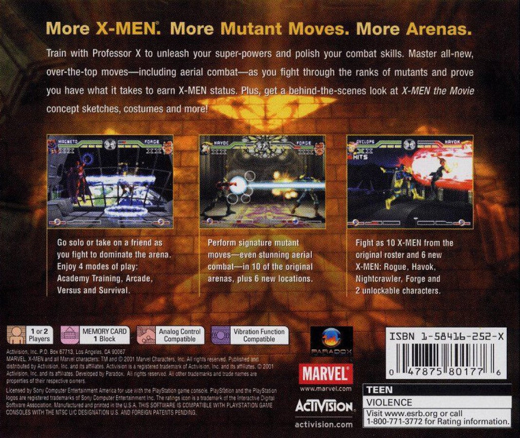X-Men: Mutant Academy 2 – PlayStation 1 (PS1)