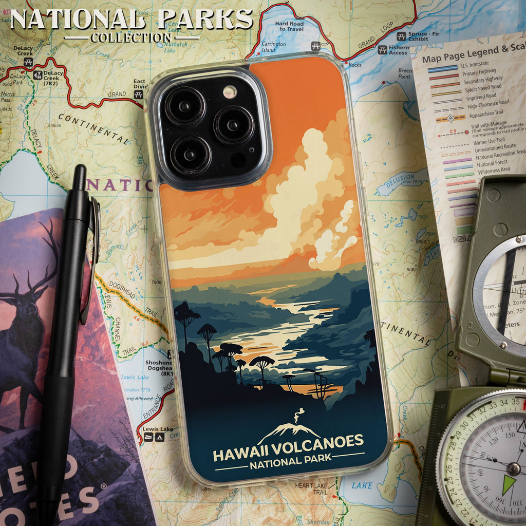 National Parks Hawaii Volcanoes HD Apple iPhone 15 Series Mag-Safe Phone Case