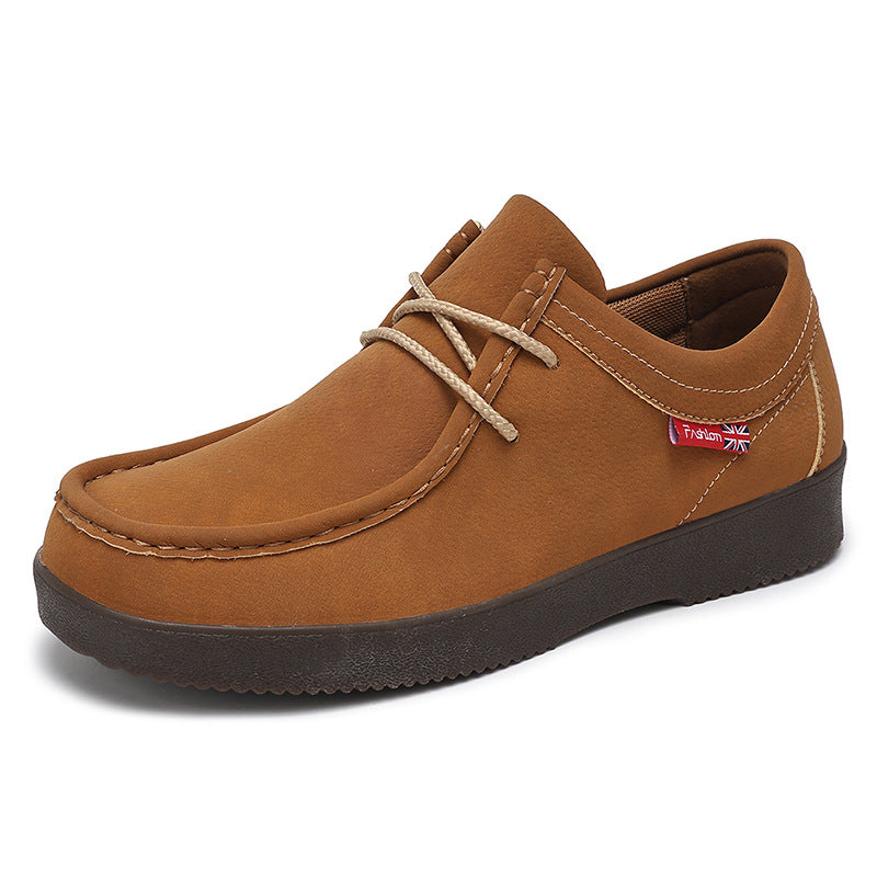 Men's British-Style Suede Casual Shoes – Low-Top Breathable Goodyear Welt Loafer