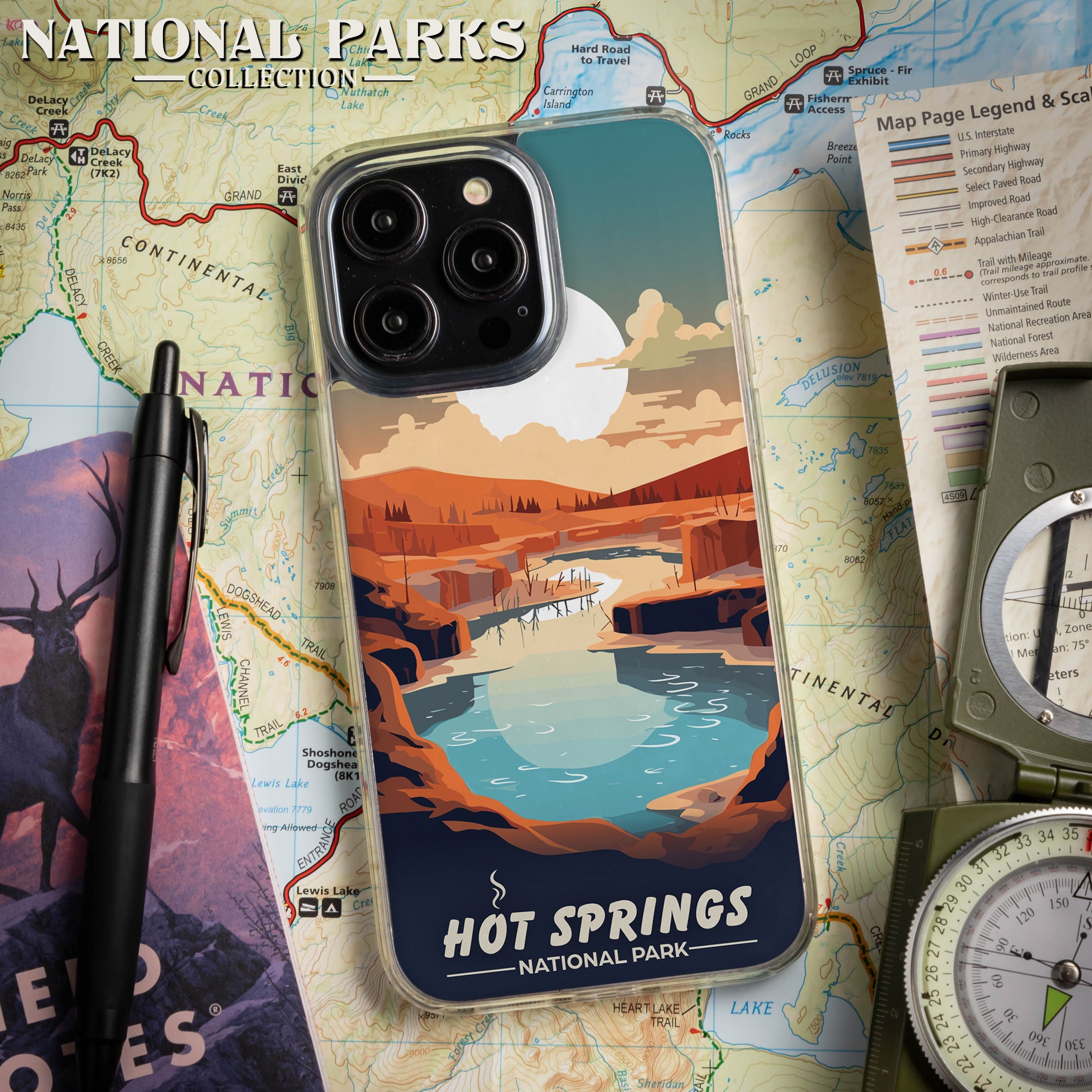 National Parks Hot Springs HD Apple iPhone 13 Series Mag-Safe Phone Case