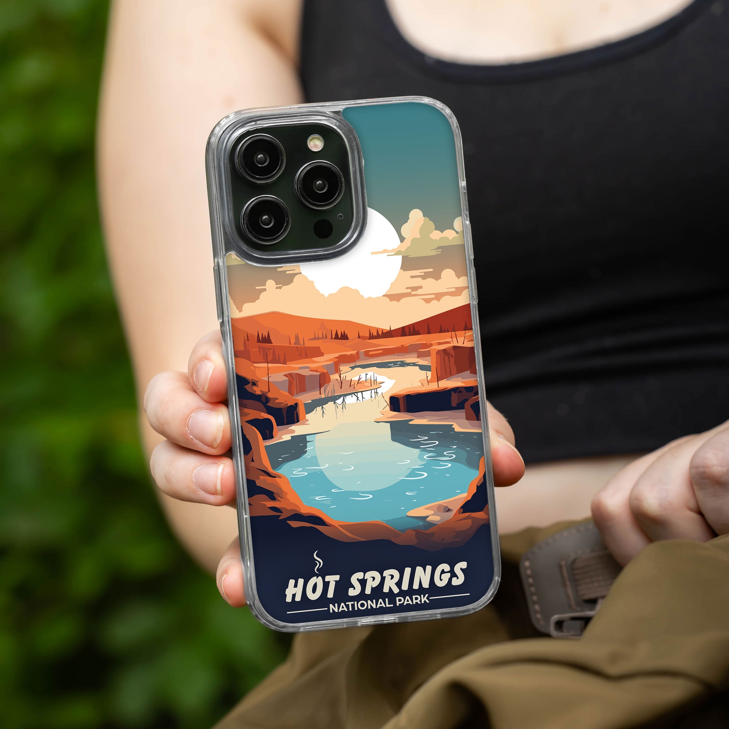 National Parks Hot Springs HD Apple iPhone 15 Series Mag-Safe Phone Case