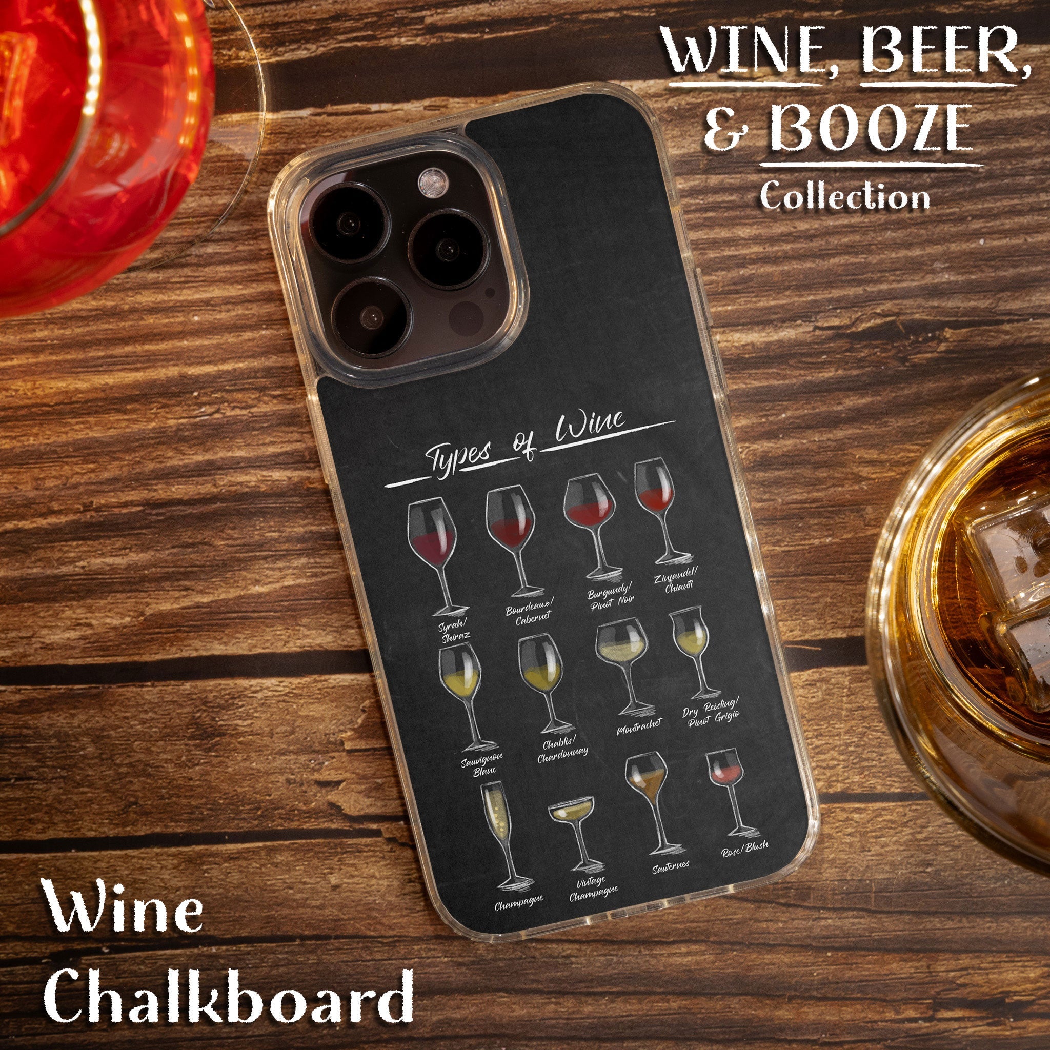 Wine, Beer, & Booze HD Apple iPhone 14 Series Mag-Safe Phone Case