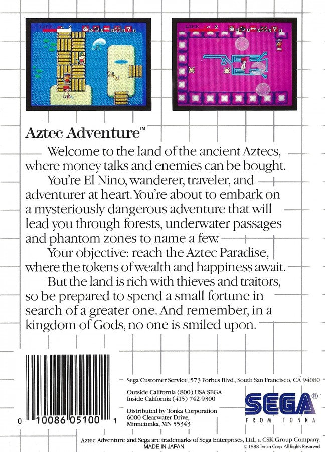 Aztec Adventure – Sega Master System (SMS)