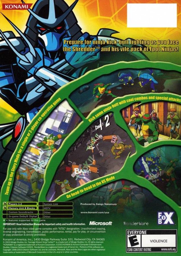 Teenage Mutant Ninja Turtles [Platinum Hits] — Xbox (XBOX)