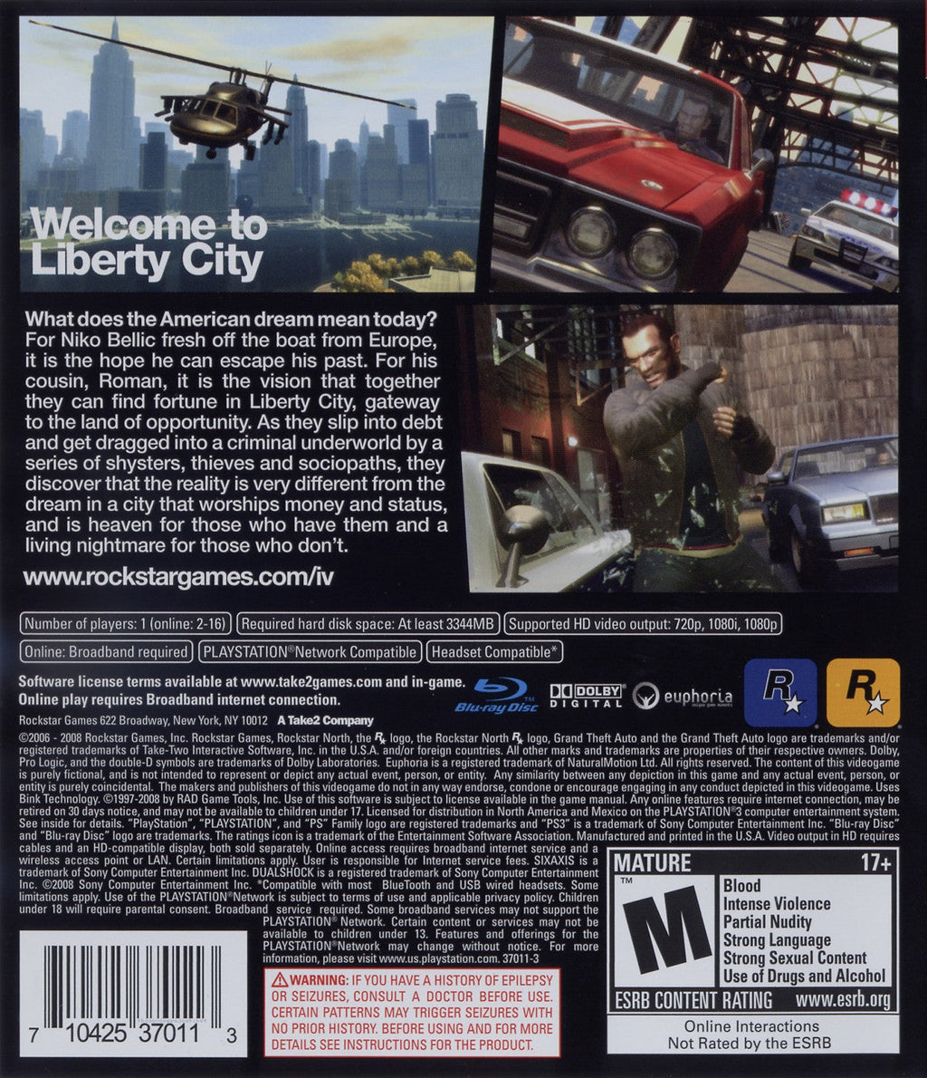 Grand Theft Auto IV – PlayStation 3 (PS3)
