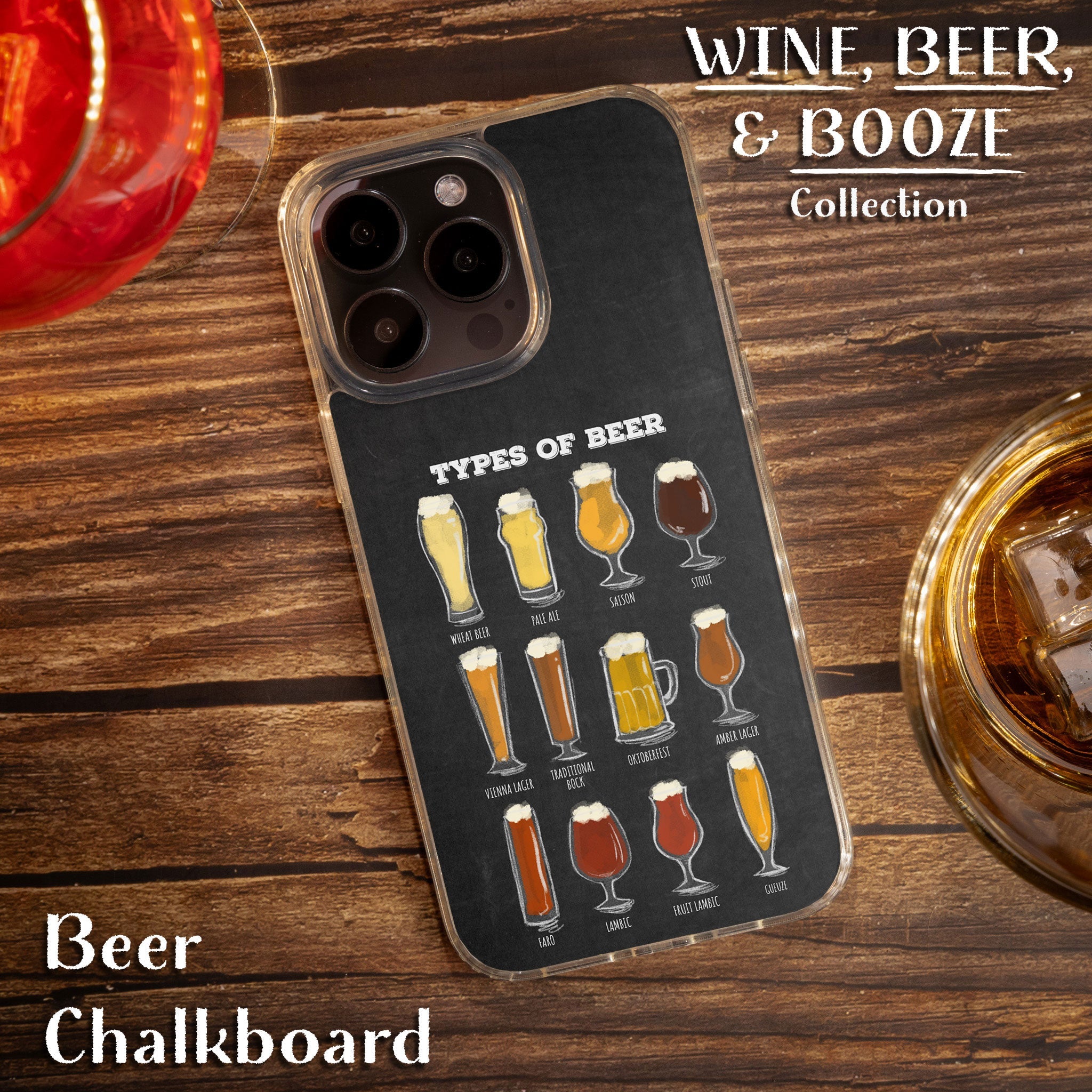 Wine, Beer, & Booze HD Apple iPhone 14 Series Mag-Safe Phone Case