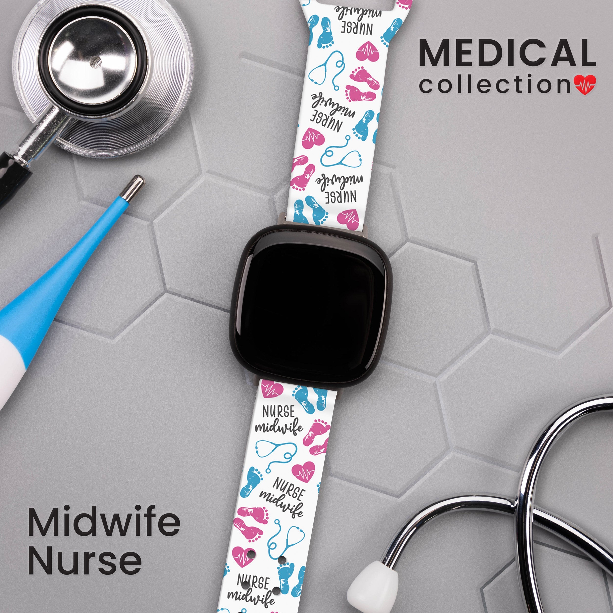 Nursing HD Fitbit Versa 3 and Sense 1 Watch Band