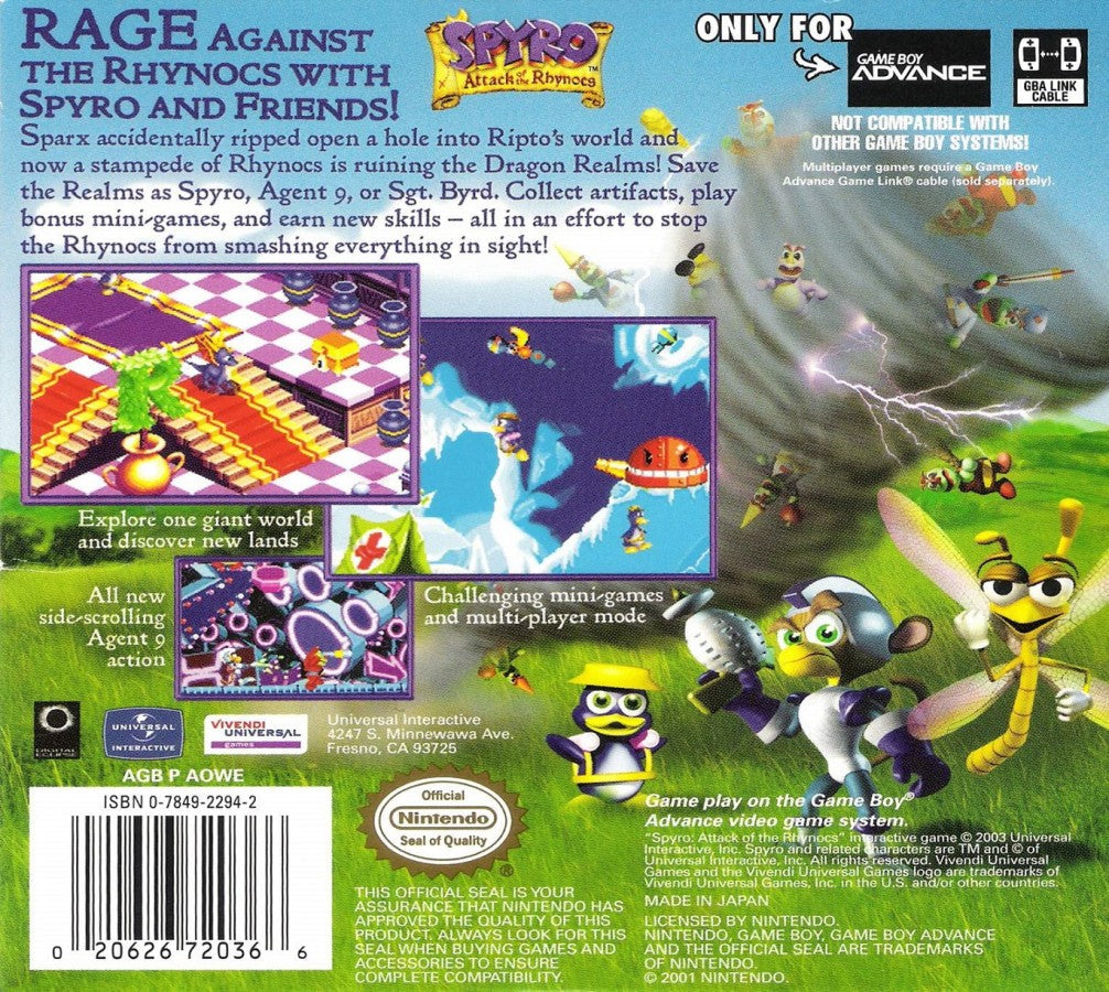 Spyro Attack of the Rhynocs – Game Boy Advance (GBA)