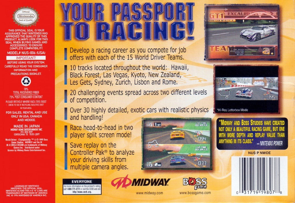 World Driver Championship – Nintendo 64 (N64)