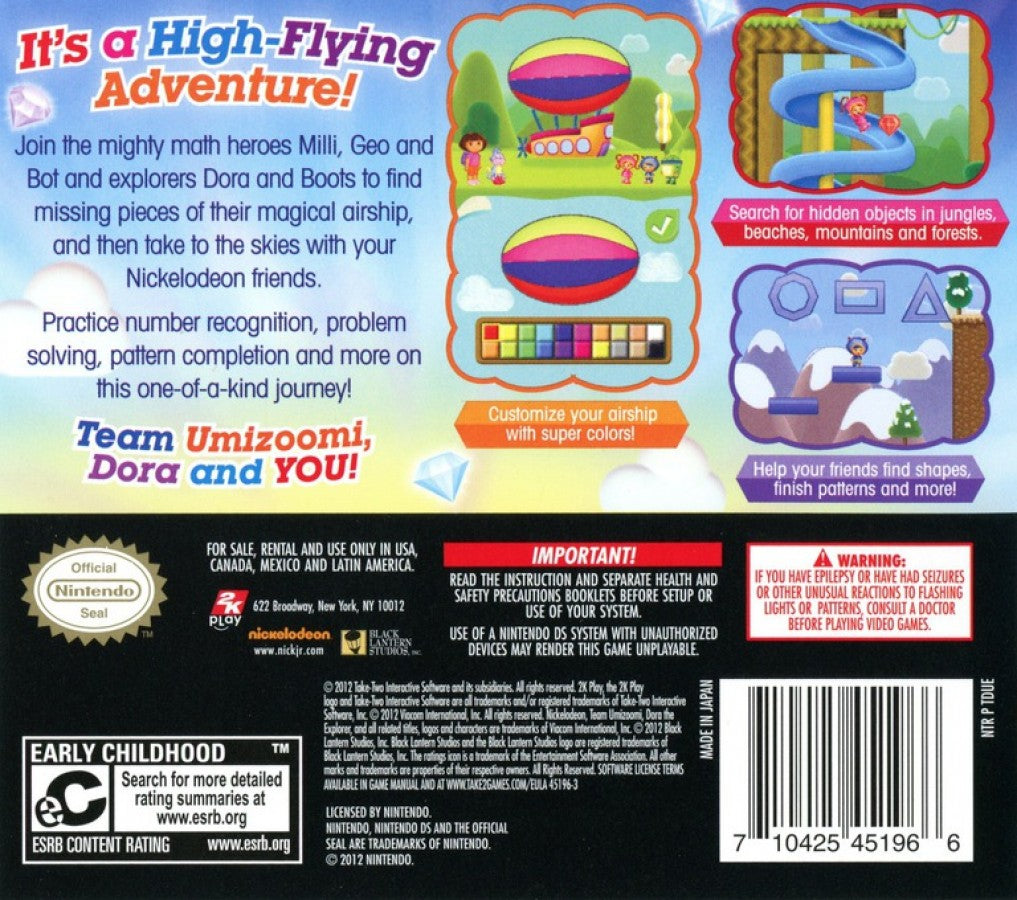 Team Umizoomi & Dora's: Fantastic Flight  – Nintendo DS (DS)