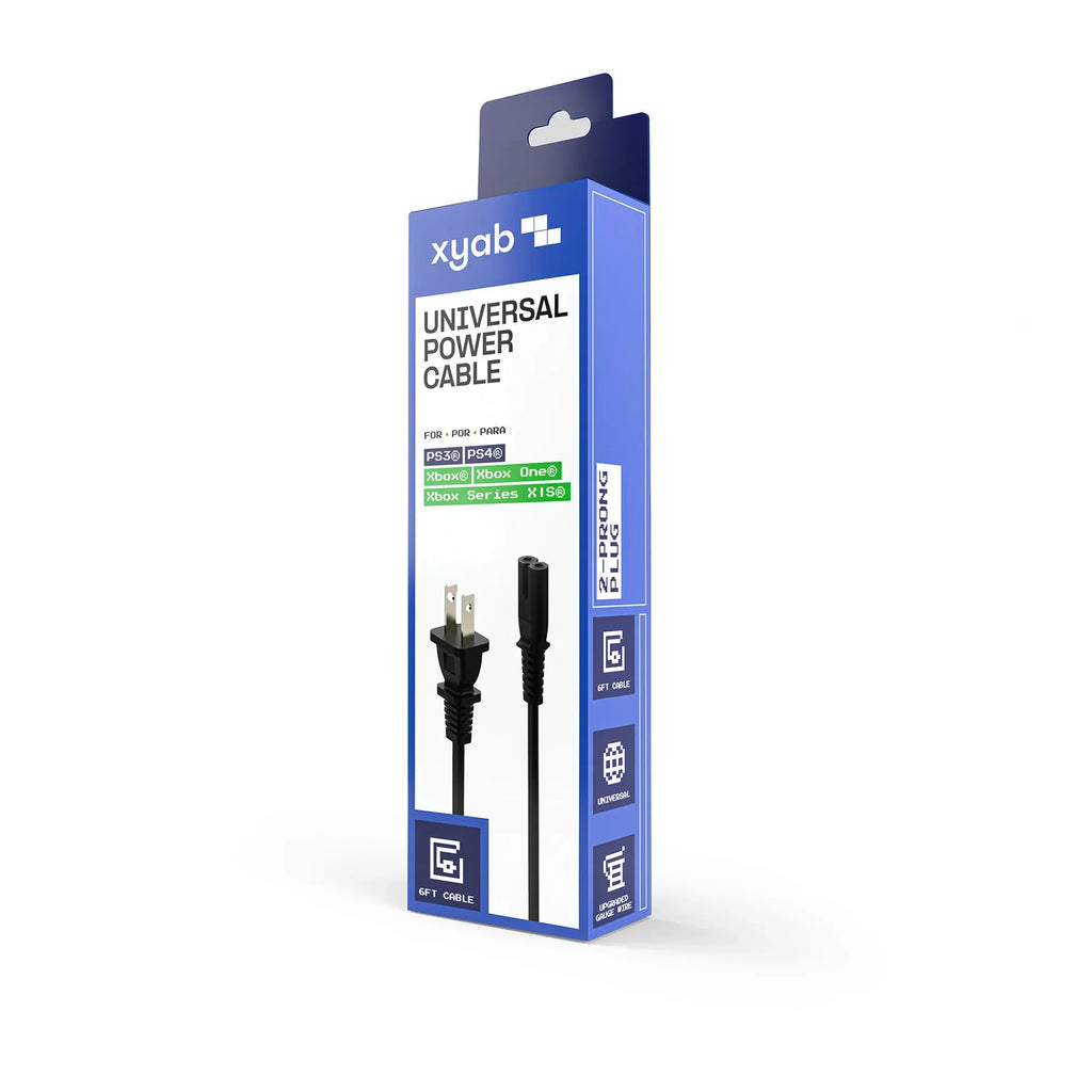 Universal Power Cable for PS3/PS4/Xbox/Xbox One/Xbox Series X|S (6 ft) – Accessory