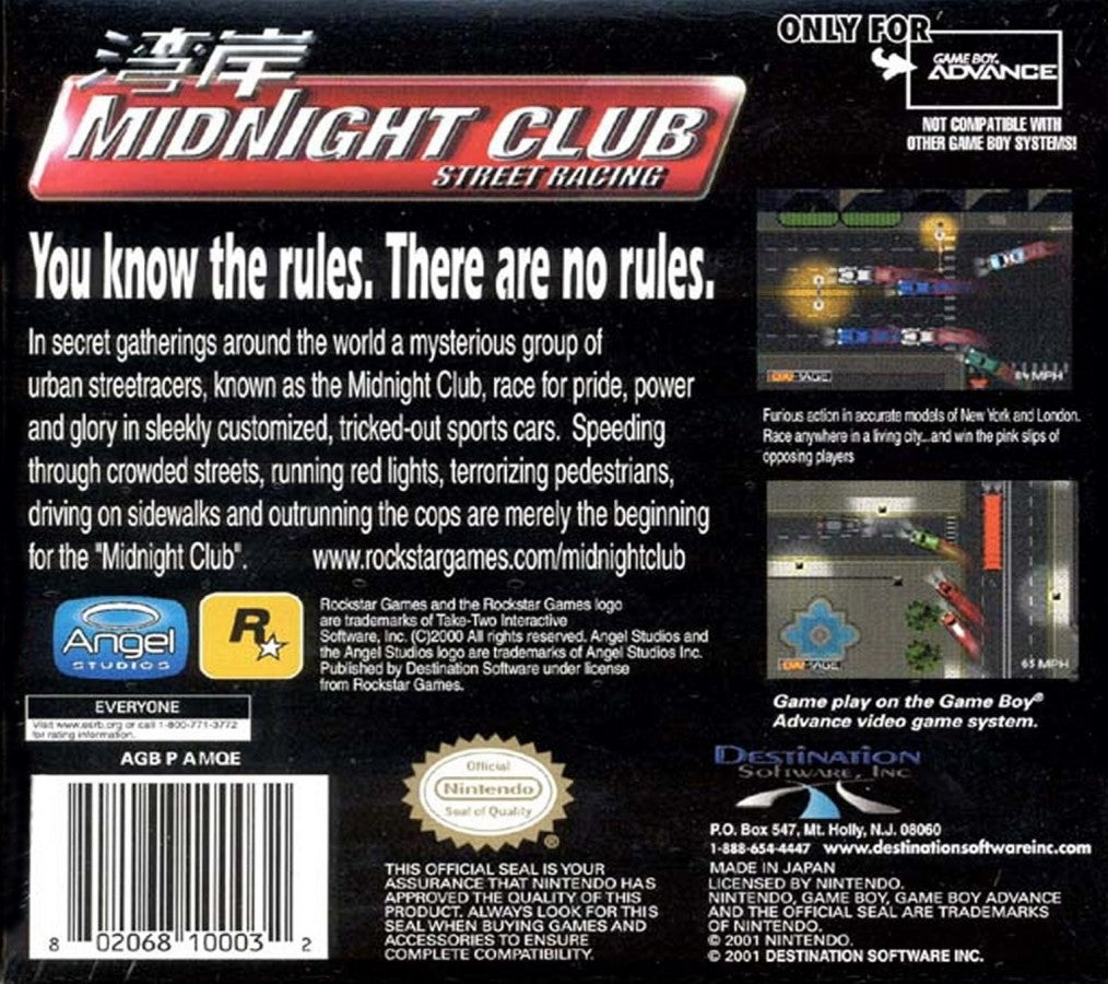 Midnight Club Street Racing – Game Boy Advance (GBA)