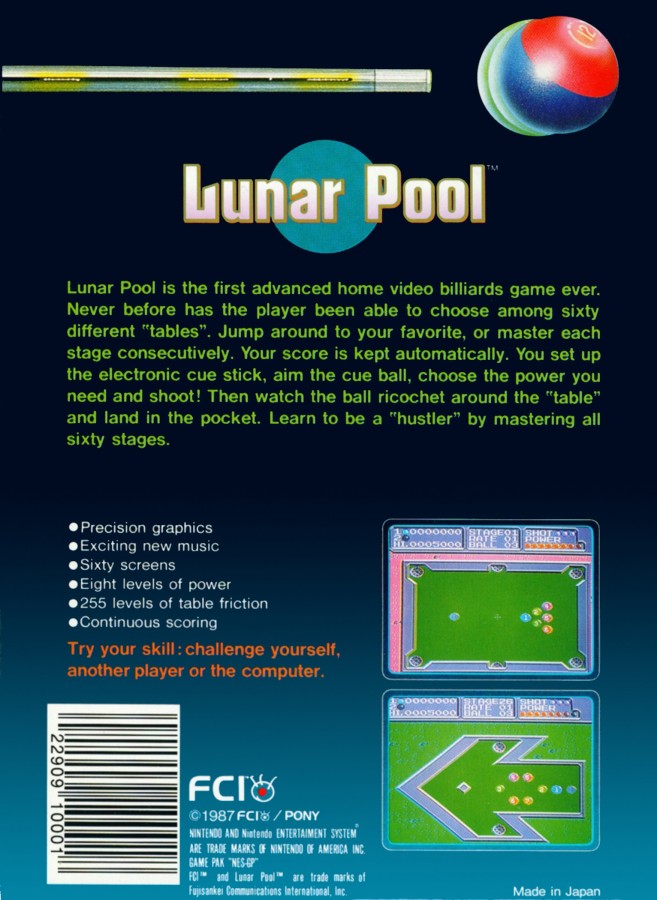 Lunar Pool – Nintendo Entertainment System (NES)